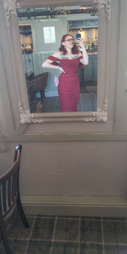 House carlotta red dress - of, cb
