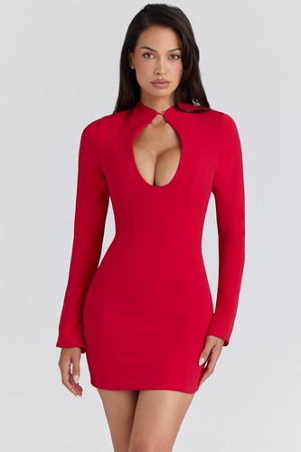 House lotus red dress - lotus,