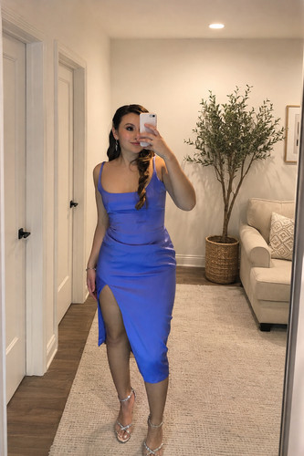 House blue midi dress - of, cb